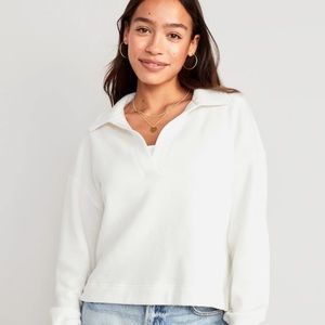 NWT OLD NAVY Collared Fleece Pullover Color: Sea Salt SIZE X-LARGE